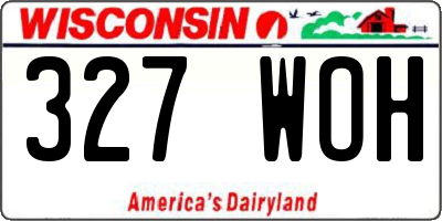 WI license plate 327WOH