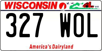 WI license plate 327WOL