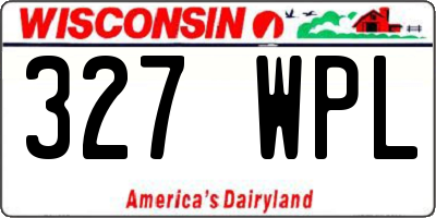 WI license plate 327WPL