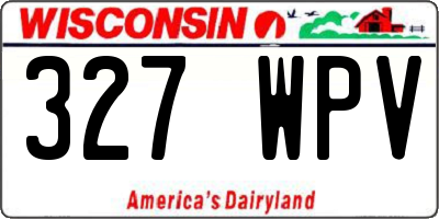 WI license plate 327WPV