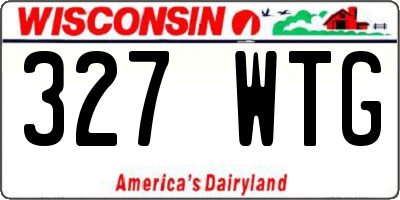 WI license plate 327WTG
