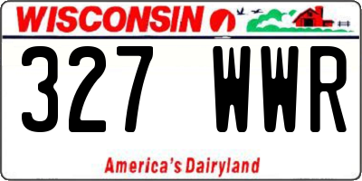 WI license plate 327WWR