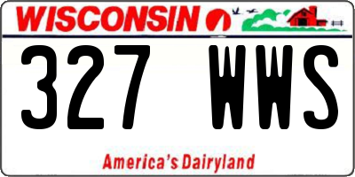 WI license plate 327WWS