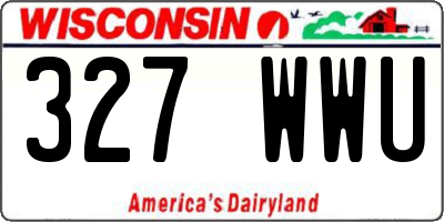 WI license plate 327WWU