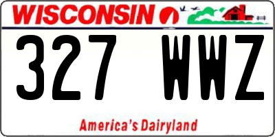 WI license plate 327WWZ