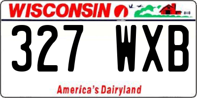 WI license plate 327WXB