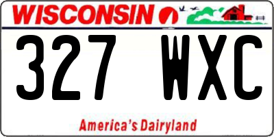 WI license plate 327WXC