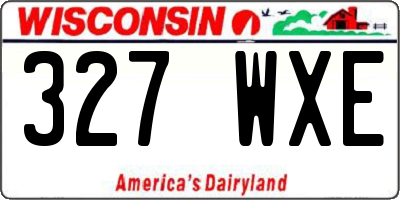 WI license plate 327WXE