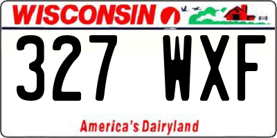 WI license plate 327WXF