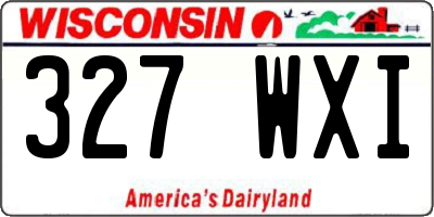 WI license plate 327WXI