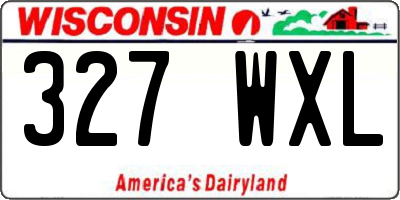 WI license plate 327WXL