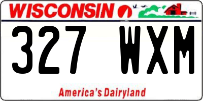 WI license plate 327WXM