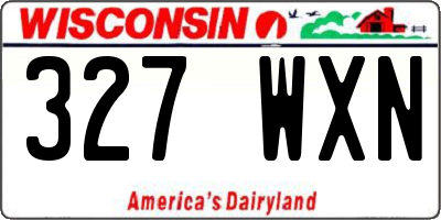 WI license plate 327WXN