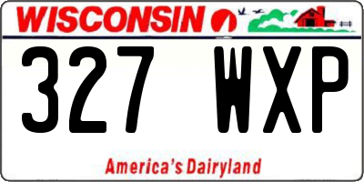 WI license plate 327WXP