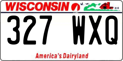 WI license plate 327WXQ