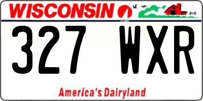 WI license plate 327WXR
