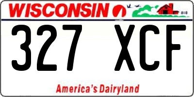 WI license plate 327XCF