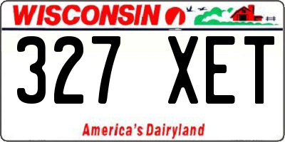 WI license plate 327XET