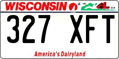 WI license plate 327XFT