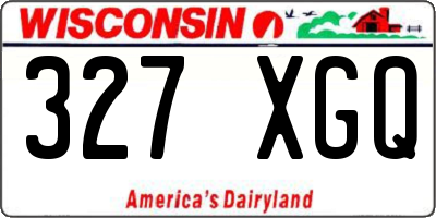 WI license plate 327XGQ