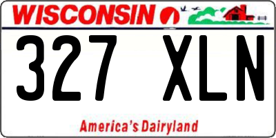 WI license plate 327XLN