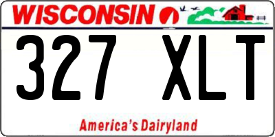 WI license plate 327XLT