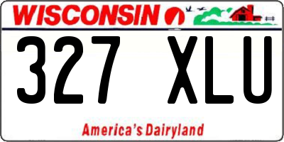 WI license plate 327XLU