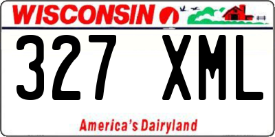 WI license plate 327XML