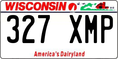 WI license plate 327XMP