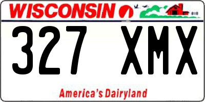WI license plate 327XMX