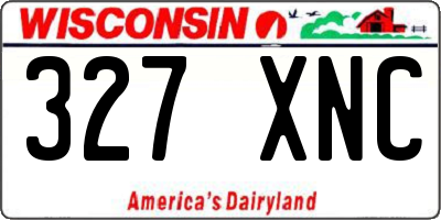 WI license plate 327XNC