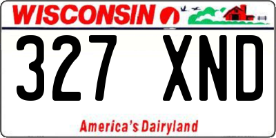 WI license plate 327XND
