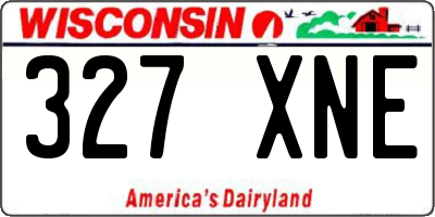 WI license plate 327XNE