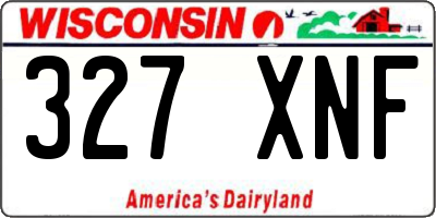 WI license plate 327XNF