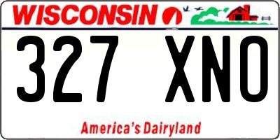 WI license plate 327XNO