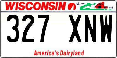 WI license plate 327XNW