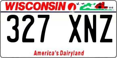 WI license plate 327XNZ