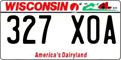 WI license plate 327XOA