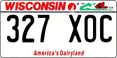 WI license plate 327XOC