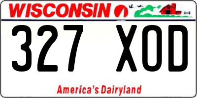 WI license plate 327XOD
