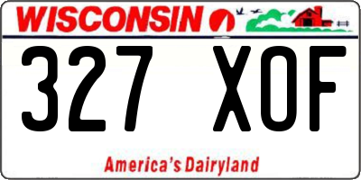 WI license plate 327XOF