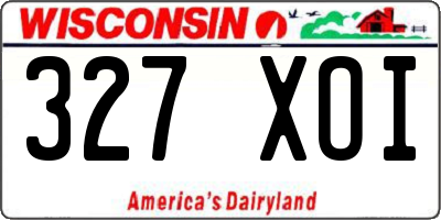 WI license plate 327XOI