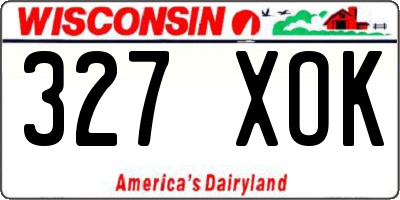 WI license plate 327XOK