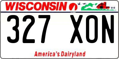 WI license plate 327XON