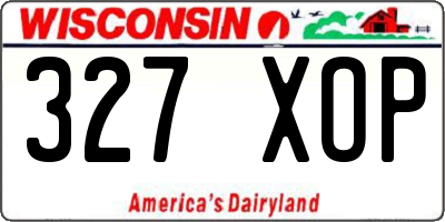 WI license plate 327XOP