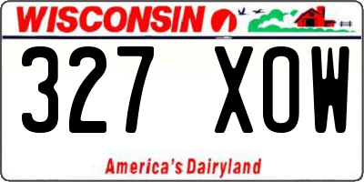 WI license plate 327XOW