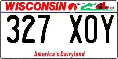 WI license plate 327XOY