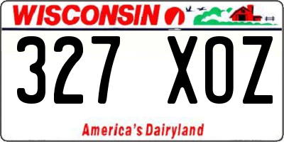 WI license plate 327XOZ