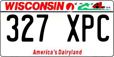 WI license plate 327XPC