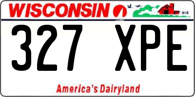 WI license plate 327XPE